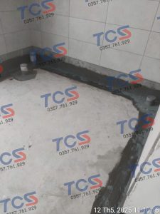 Sàn nhà vệ sinh tại Tây Hồ sau khi được xử lý chống thấm