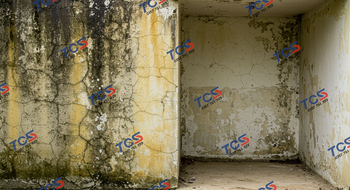 Tường nhà bị thấm ẩm mốc