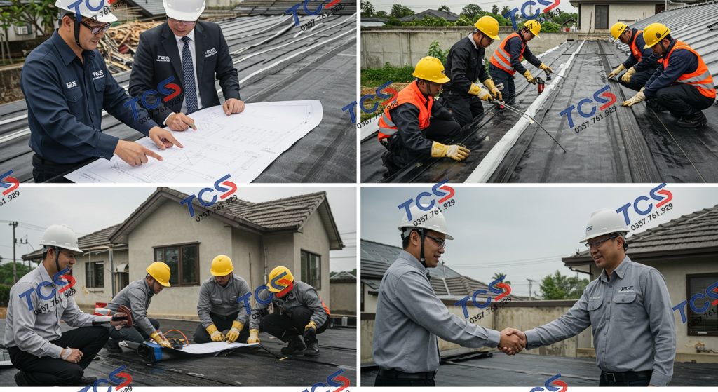 Sơ đồ các hạng mục trong combo chống thấm toàn diện cho nhà mới xây