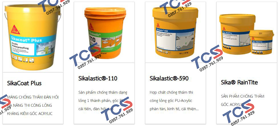 các sản phẩm chống thấm sika điển hình