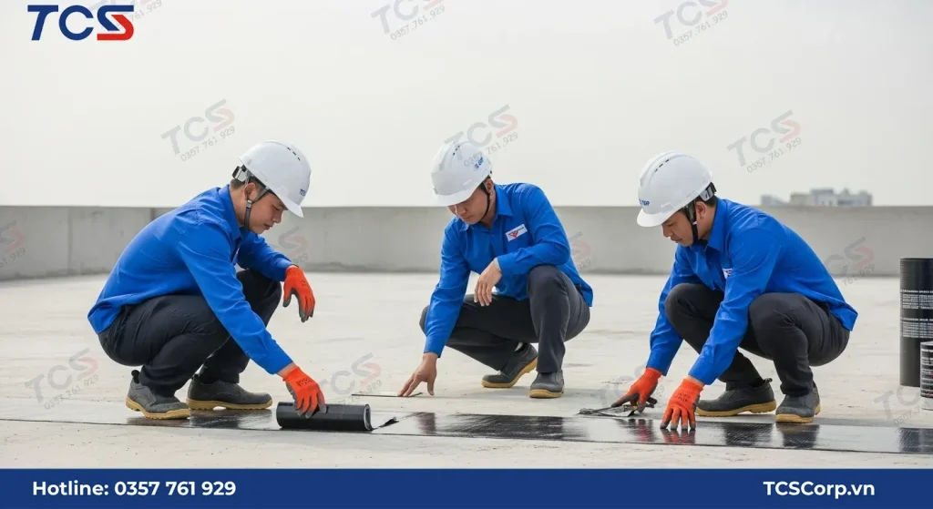 Đội ngũ thi công chuyên nghiệp từ TCS
